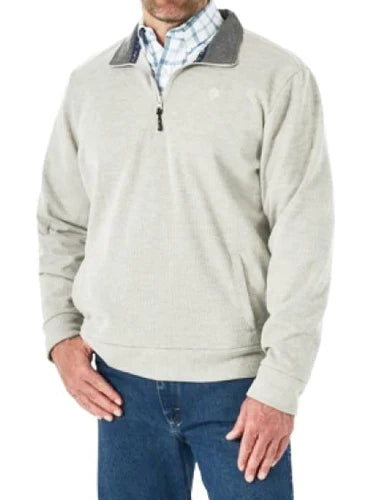 Wrangler George Straight Grey 1/4 Zip Knit Pullover